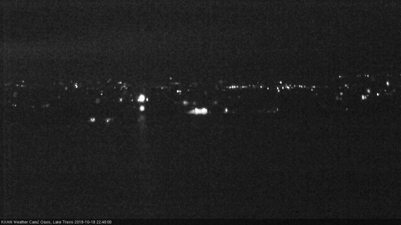 Lake Travis webcam, October 18, 2018 9:50 PM CT