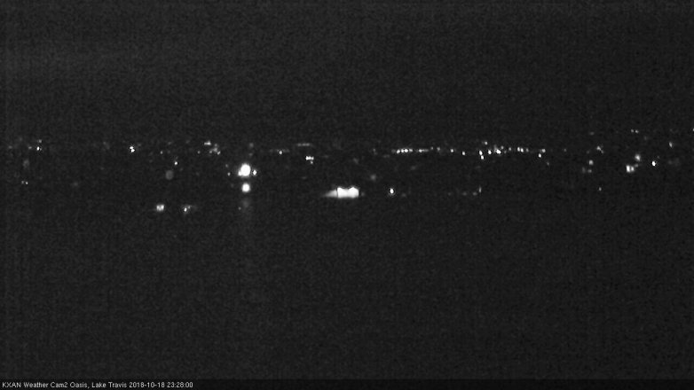Lake Travis webcam, October 18, 2018 10:30 PM CT