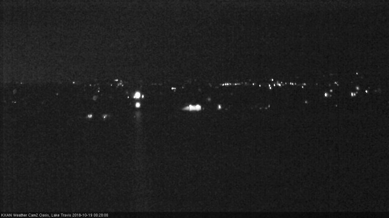 Lake Travis webcam, October 18, 2018 11:30 PM CT