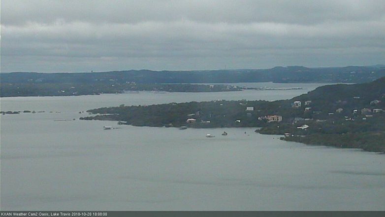 Lake Travis webcam, October 20, 2018 9:10 AM CT