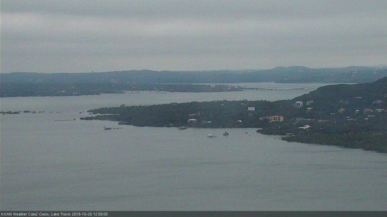 Lake Travis webcam, October 20, 2018 12:00 PM CT