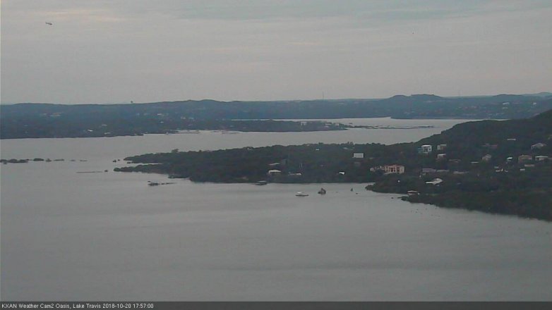 Lake Travis webcam, October 20, 2018 5:00 PM CT