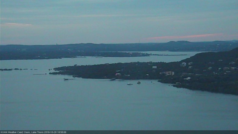 Lake Travis webcam, October 20, 2018 6:00 PM CT