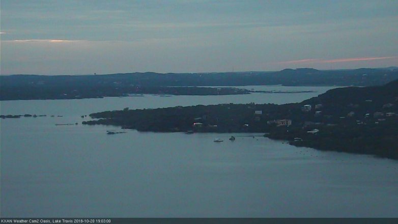 Lake Travis webcam, October 20, 2018 6:05 PM CT