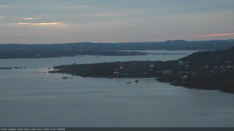 Lake Travis webcam, October 20, 2018 6:10 PM CT