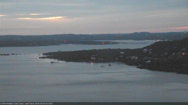 Lake Travis webcam, October 20, 2018 6:15 PM CT