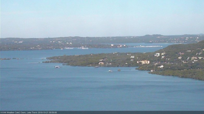Lake Travis webcam, October 21, 2018 9:00 AM CT