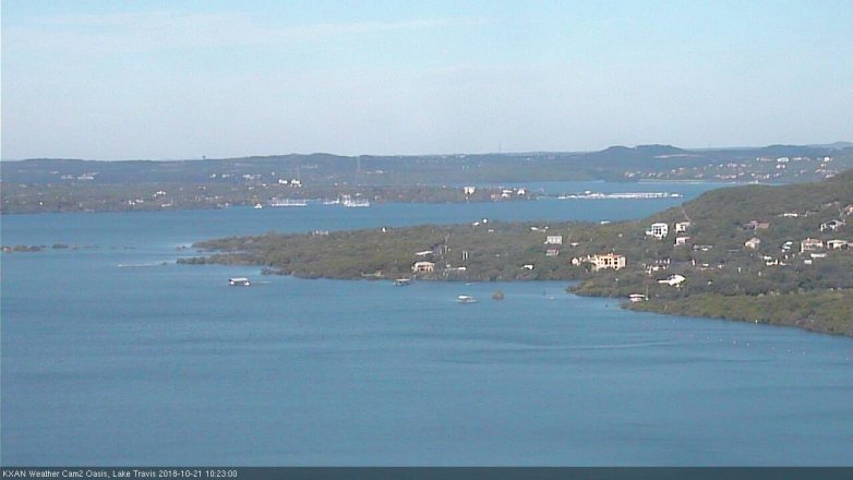 Lake Travis webcam, October 21, 2018 9:25 AM CT