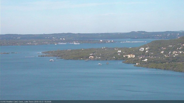 Lake Travis webcam, October 21, 2018 9:30 AM CT