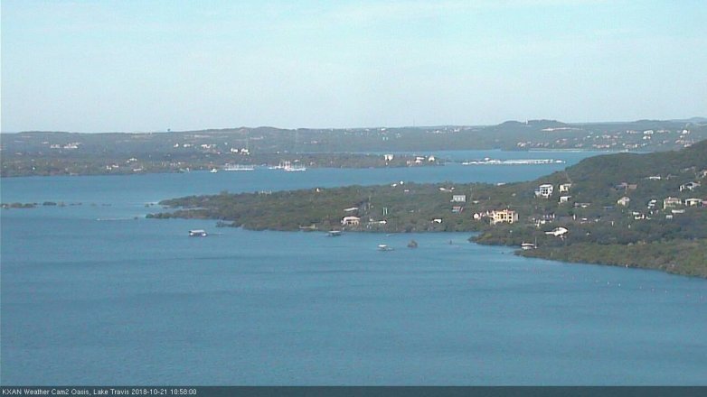 Lake Travis webcam, October 21, 2018 10:00 AM CT