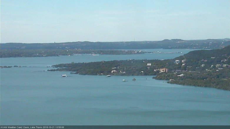 Lake Travis webcam, October 21, 2018 1:00 PM CT