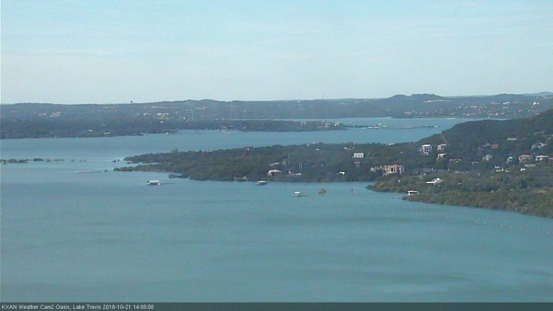 Lake Travis webcam, October 21, 2018 1:10 PM CT