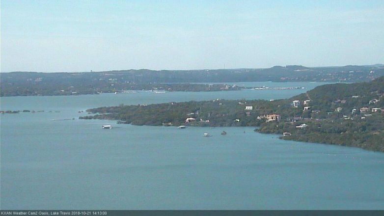 Lake Travis webcam, October 21, 2018 1:15 PM CT