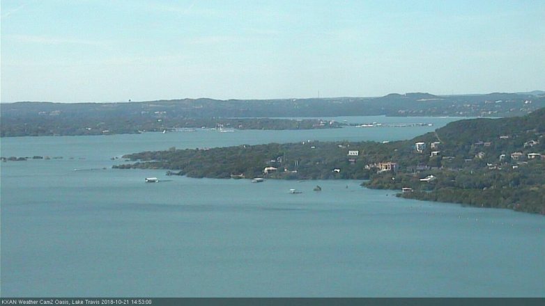 Lake Travis webcam, October 21, 2018 1:55 PM CT