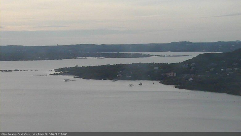 Lake Travis webcam, October 21, 2018 4:55 PM CT