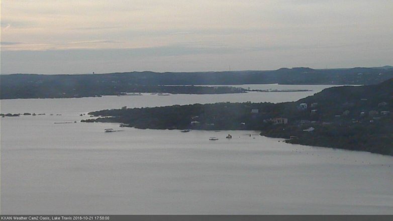 Lake Travis webcam, October 21, 2018 5:00 PM CT