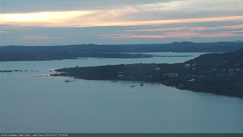 Lake Travis webcam, October 21, 2018 5:55 PM CT