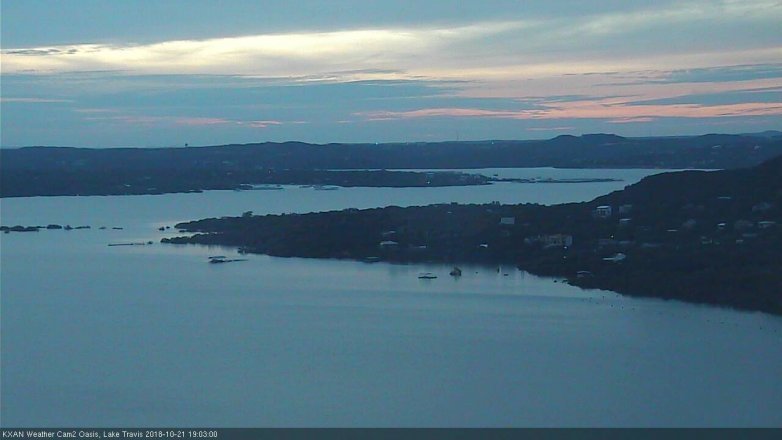 Lake Travis webcam, October 21, 2018 6:05 PM CT