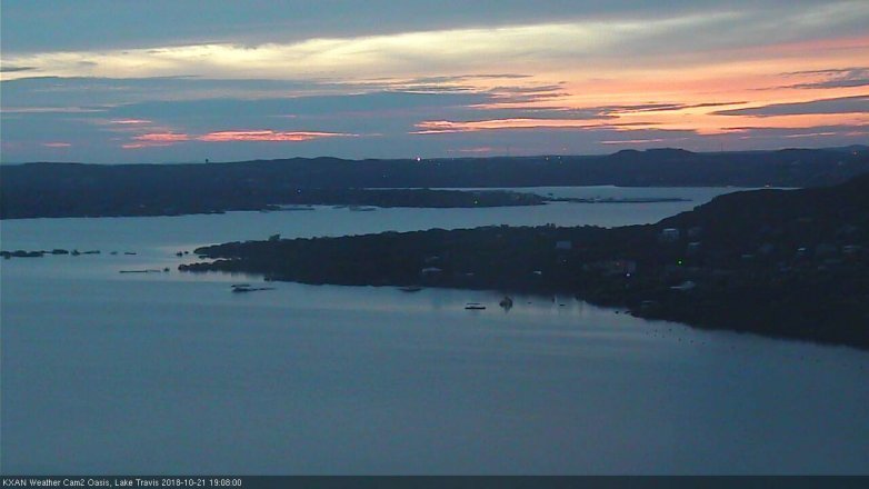 Lake Travis webcam, October 21, 2018 6:10 PM CT