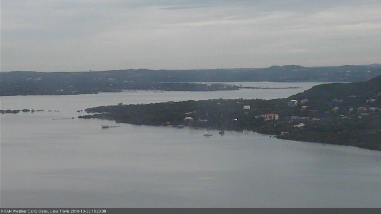 Lake Travis webcam, October 22, 2018 9:25 AM CT