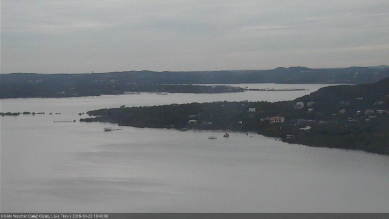 Lake Travis webcam, October 22, 2018 9:45 AM CT