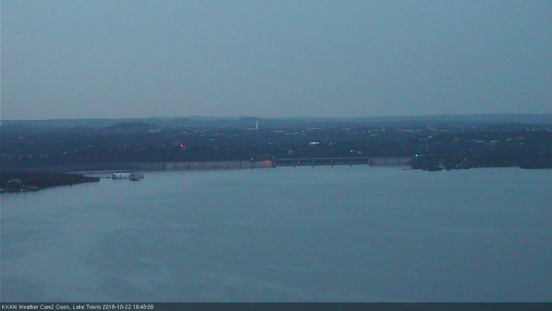 Lake Travis webcam, October 22, 2018 5:50 PM CT