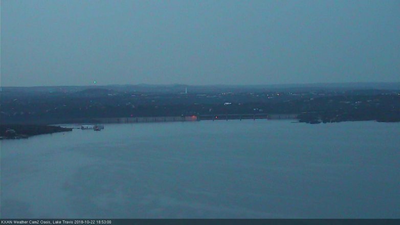 Lake Travis webcam, October 22, 2018 5:55 PM CT