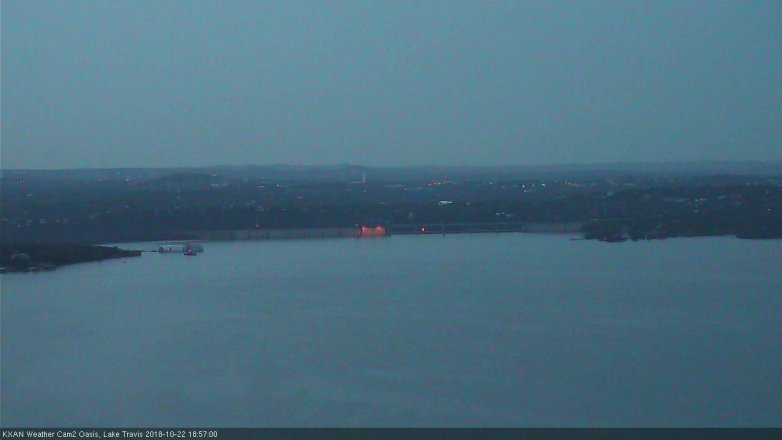 Lake Travis webcam, October 22, 2018 6:00 PM CT