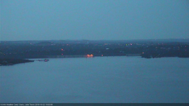 Lake Travis webcam, October 22, 2018 6:05 PM CT