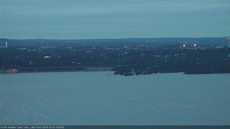 Lake Travis webcam, October 23, 2018 5:55 PM CT