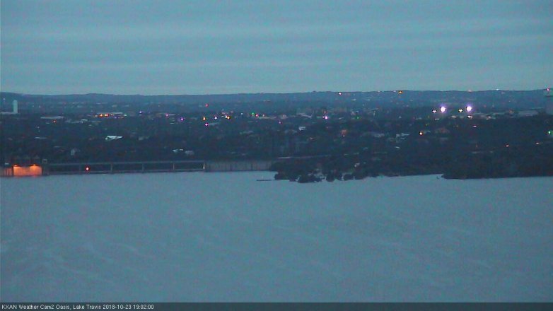 Lake Travis webcam, October 23, 2018 6:05 PM CT
