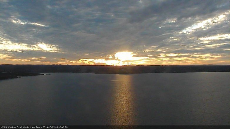 Lake Travis webcam, October 25, 2018 5:40 PM CT