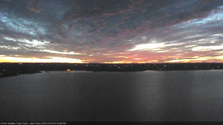 Lake Travis webcam, October 25, 2018 6:20 PM CT