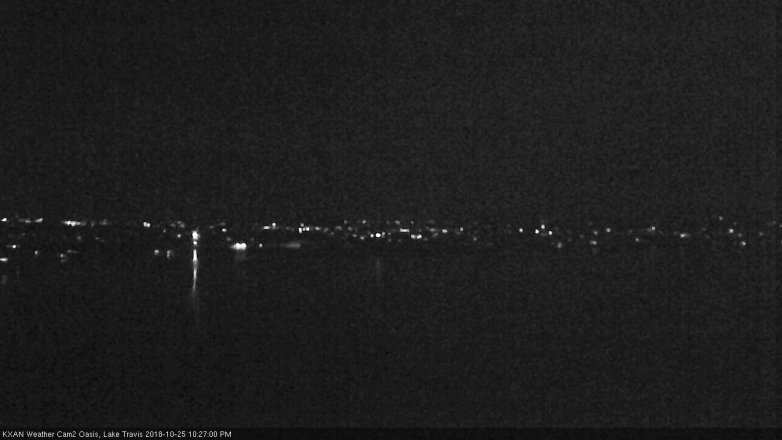 Lake Travis webcam, October 25, 2018 9:30 PM CT
