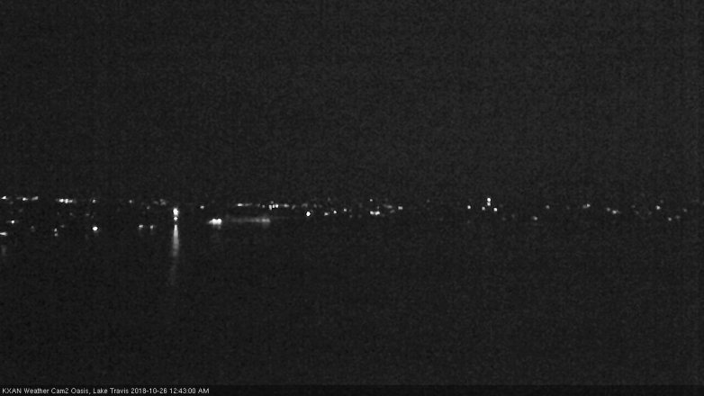 Lake Travis webcam, October 25, 2018 11:45 PM CT