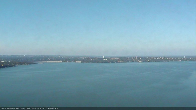 Lake Travis webcam, October 26, 2018 9:05 AM CT