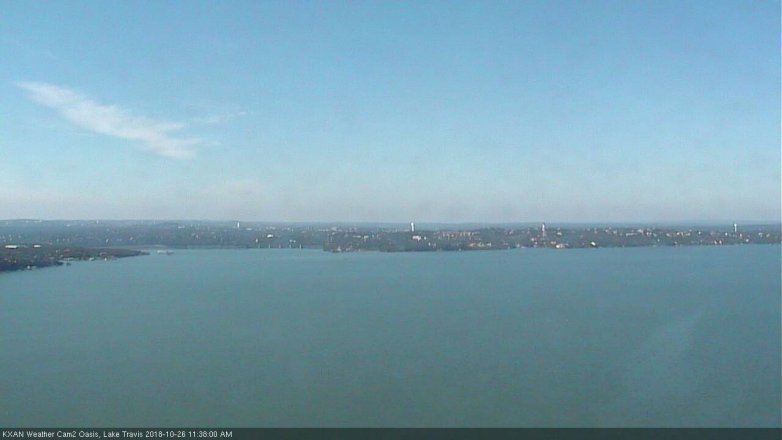 Lake Travis webcam, October 26, 2018 10:40 AM CT
