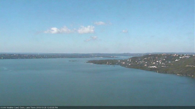 Lake Travis webcam, October 26, 2018 11:45 AM CT