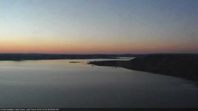 Lake Travis webcam, October 26, 2018 6:00 PM CT