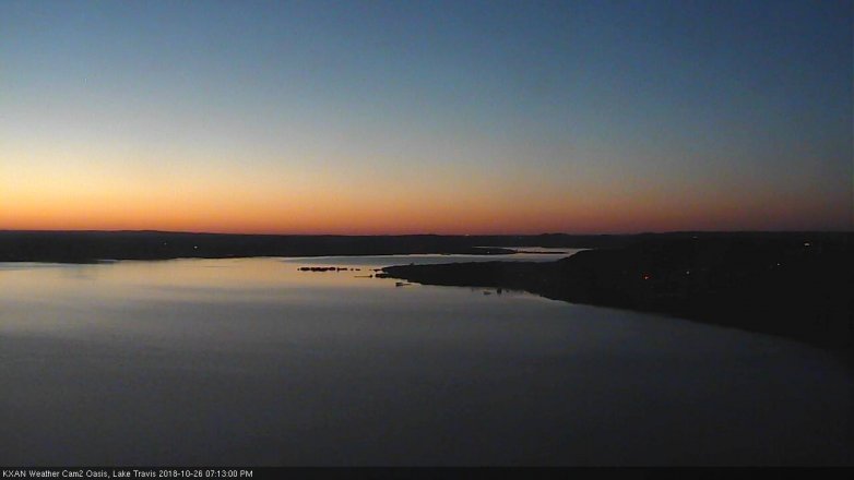 Lake Travis webcam, October 26, 2018 6:15 PM CT