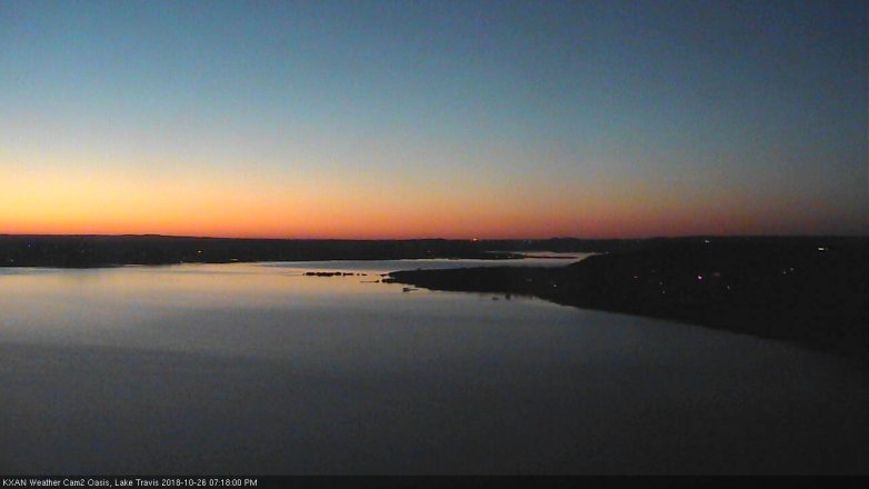 Lake Travis webcam, October 26, 2018 6:20 PM CT