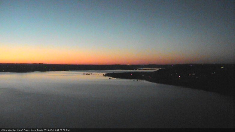 Lake Travis webcam, October 26, 2018 6:25 PM CT