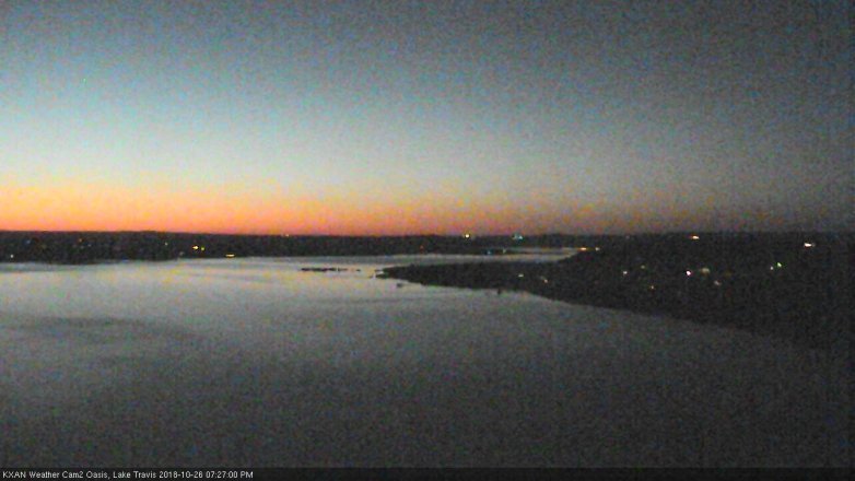 Lake Travis webcam, October 26, 2018 6:30 PM CT