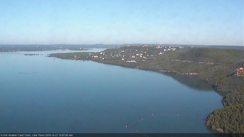 Lake Travis webcam, October 27, 2018 9:10 AM CT