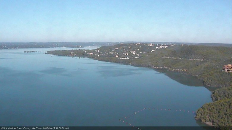 Lake Travis webcam, October 27, 2018 9:40 AM CT
