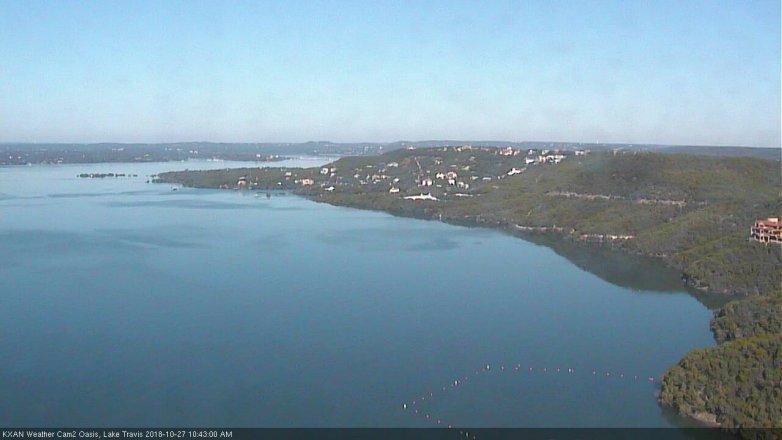 Lake Travis webcam, October 27, 2018 9:45 AM CT