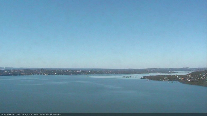 Lake Travis webcam, October 28, 2018 11:40 AM CT