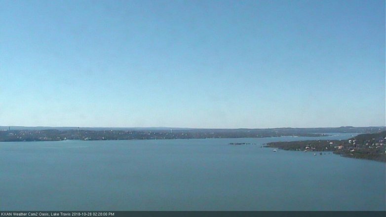Lake Travis webcam, October 28, 2018 1:30 PM CT