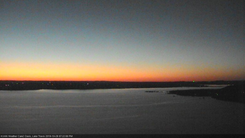 Lake Travis webcam, October 28, 2018 6:25 PM CT