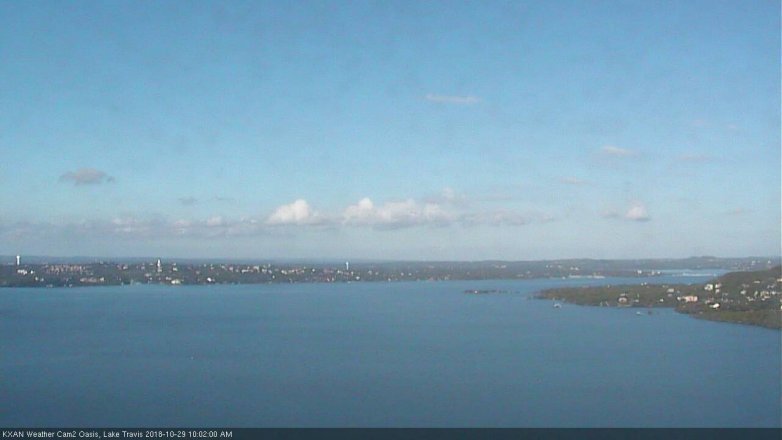 Lake Travis webcam, October 29, 2018 9:05 AM CT